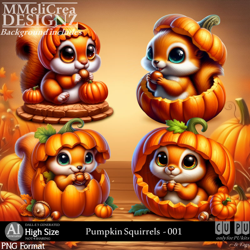 (image for) AI - Pumpkin Squirrels - CU001 (CU4PU/PNG)